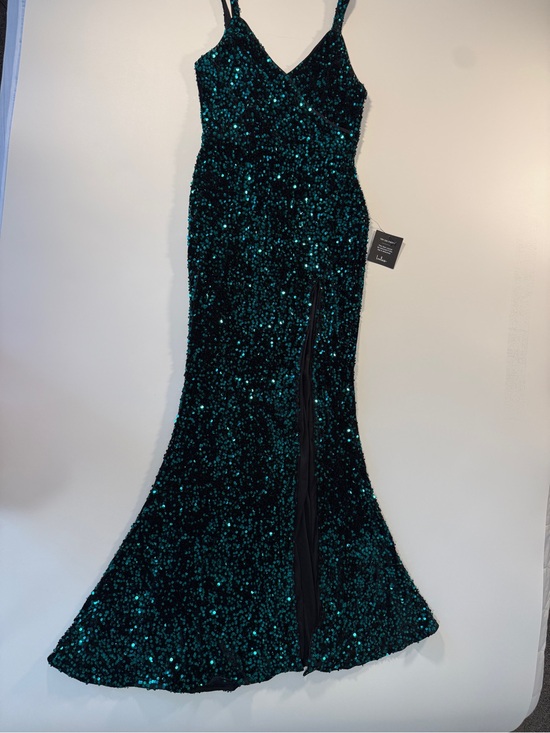 Lulus Dresses & Skirts - Lulus Emerald Green Sequin Mermaid Maxi Dress with slit Women's Small